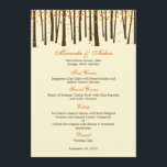 Forest Trees Wedding Menu Card - Orange -<br><div class="desc">This unique and whimsical Forest Trees wedding collection by berryberrysweet.com is the perfect choice for celebrating your magical day. More colours and matching collection available at berryberrysweet.com.

View the complete Forest Trees Collection (available in green and orange)</div>
