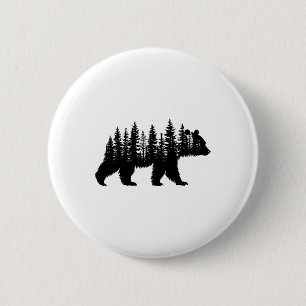 Forest Trees Wildlife Animal Retro Outdoor Nature 2 Inch Round Button