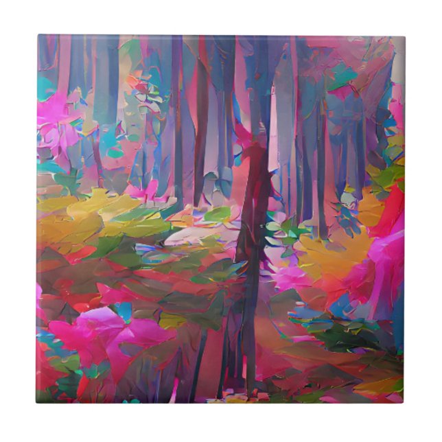 Forest vibrant abstract art tile (Front)