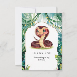 Forest Viper Snake Birthday Thank You Card