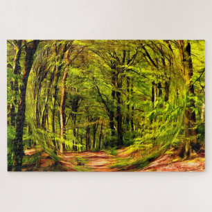Forest Walk in Spring. Jigsaw Puzzle