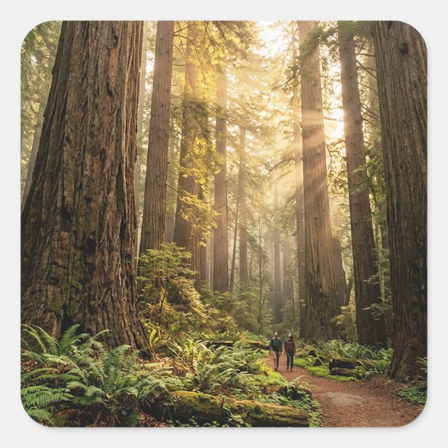Forest Walk Square Sticker (Front)