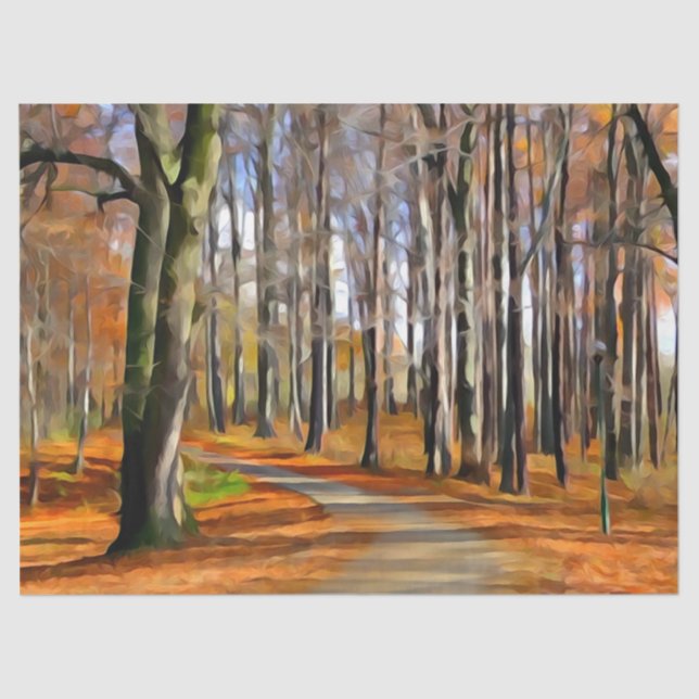 Forest Watercolor Decoupage Tissue Paper (Front)