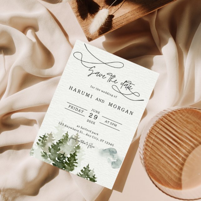 Forest Watercolor Illustration Wedding Invitation (Creator Uploaded)