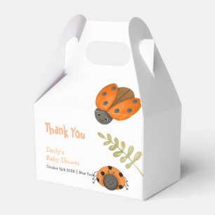 Forest Watercolor Little Ladybug Baby Shower Favor Box