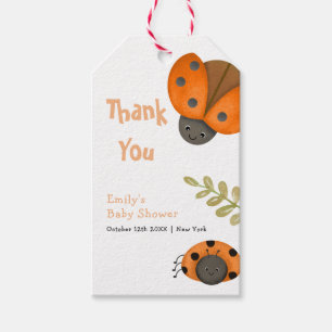 Forest Watercolor Little Ladybug Baby Shower Gift Tags