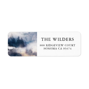 Forest Watercolor Mountain Woodland Adresse de ret
