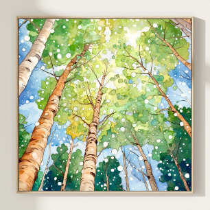 Forest Watercolor Painting Art Print 
