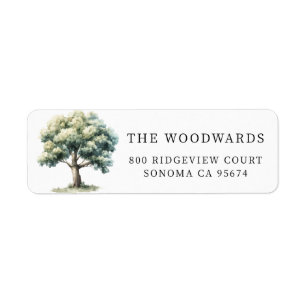 Forest Watercolor Woodland Tree Return Address