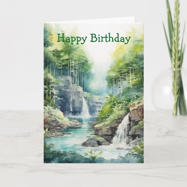 Forest Waterfall Card (Front)