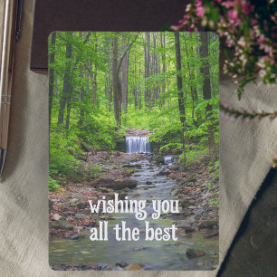 Forest waterfall holiday card