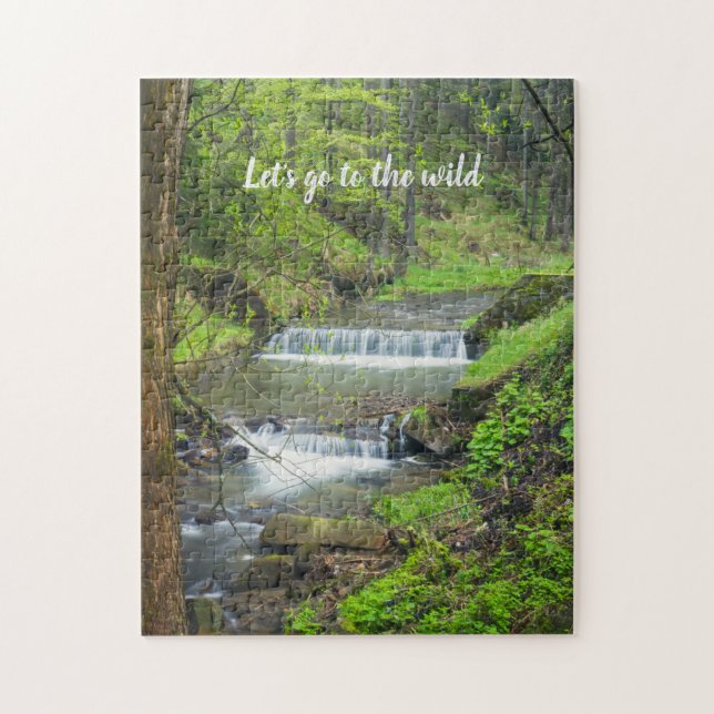 Forest waterfall  jigsaw puzzle (Vertical)