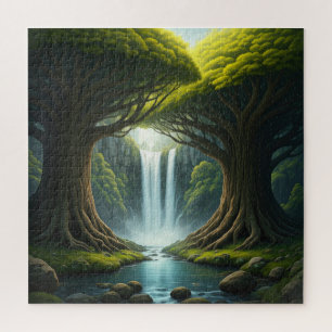 Forest Waterfall  Jigsaw Puzzle