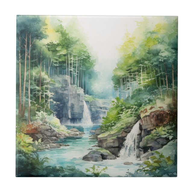 Forest Waterfall Tile (Front)