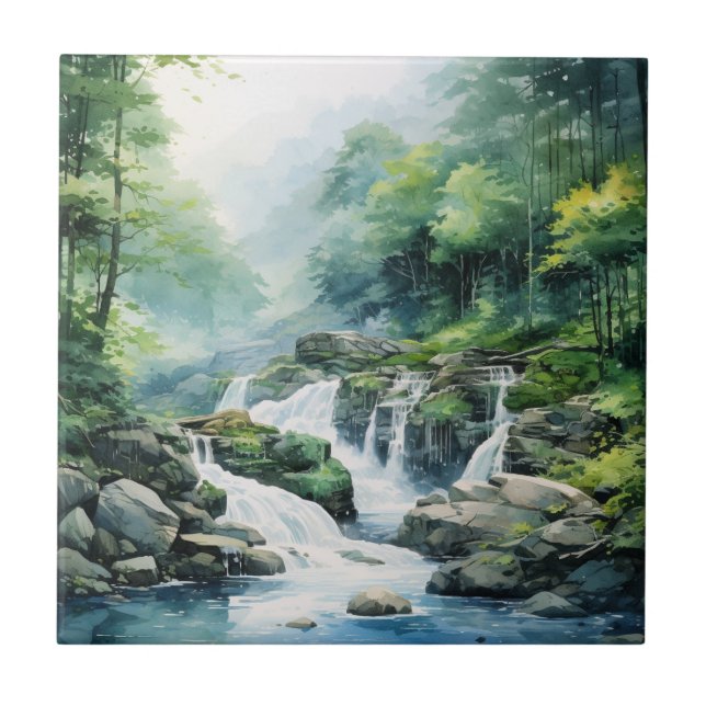 Forest Waterfall Tile (Front)