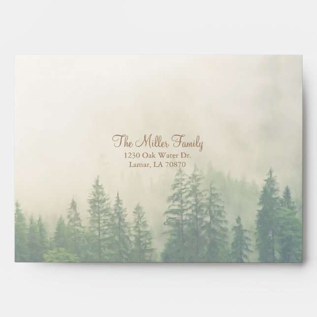 Forest Wedding Mountains Wedding Envelope (Front)