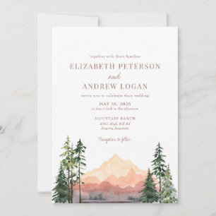 Forest Wedding   Rustic Mountains  Invitation