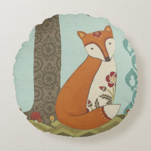 Forest Whimsy III Round Pillow