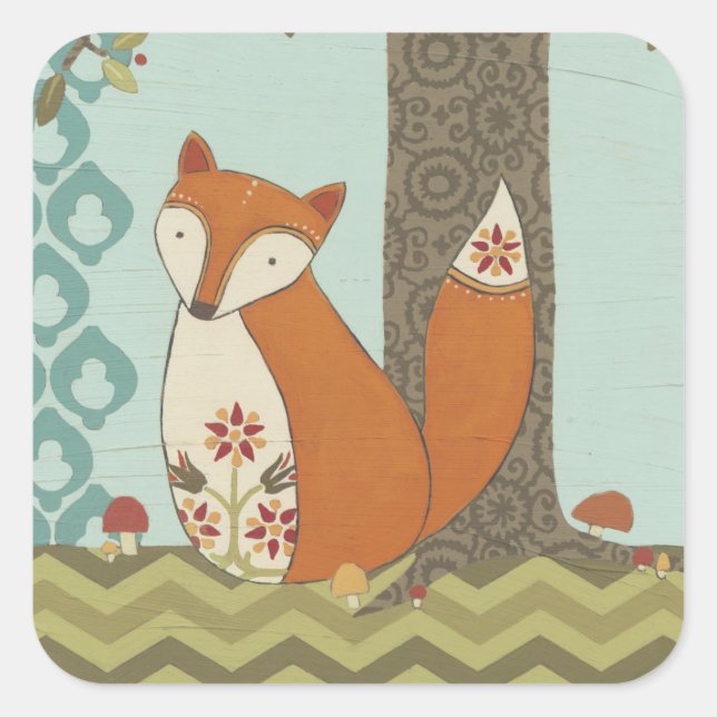 Forest Whimsy IV Square Sticker (Front)