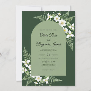 Forest White Fern Wedding Invitation