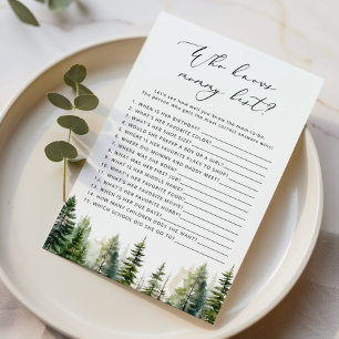 Forest Who knows mommy best baby shower game