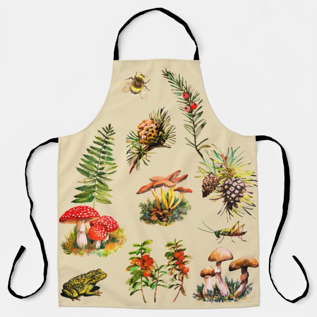 Forest, wild mushrooms apron (Front)