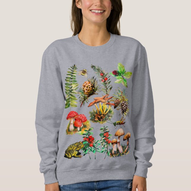 Forest, wild mushrooms sweatshirt (Front)