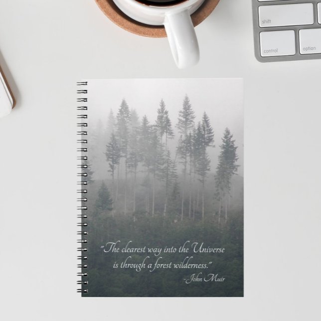 Forest Wilderness Photo with John Muir Quote Notebook (In Situ)