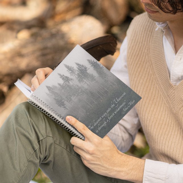 Forest Wilderness Photo with John Muir Quote Notebook (In Situ)