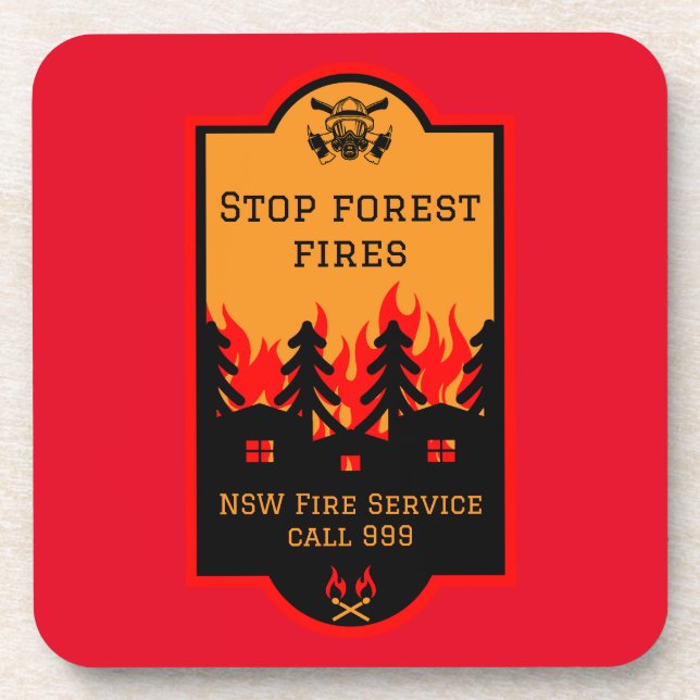 Forest Wildfire Prevention Coaster (Front)