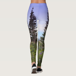 Forest Wildflower Dawn Photo Leggings