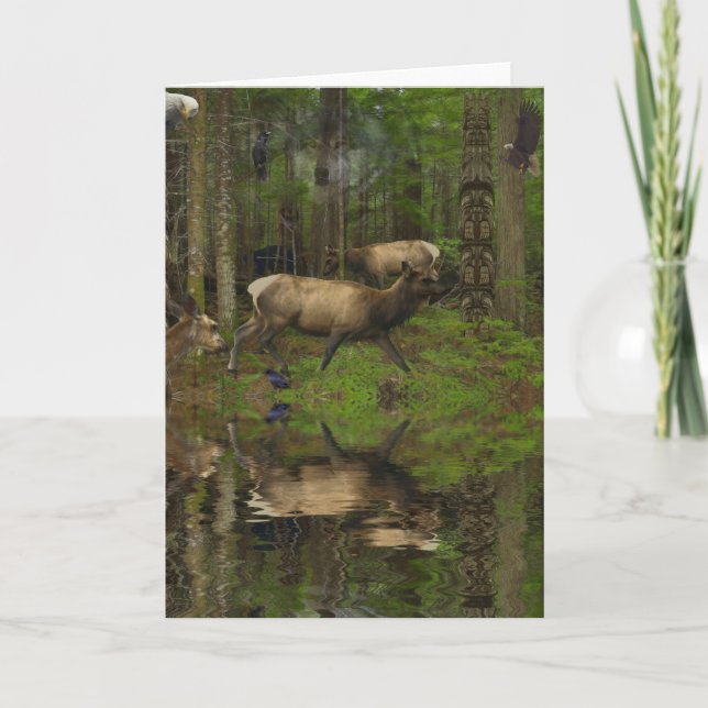 FOREST WILDLIFE Animal Clans Greeting Cards (Front)