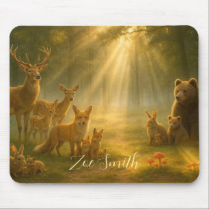 Forest wildlife animals - Personalized  Mouse Pad