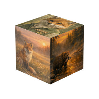 Forest Wildlife Cube — Wolf, Owl, Fox & Bear