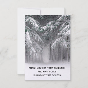 Forest Winter Snow Landscape Thank You Card