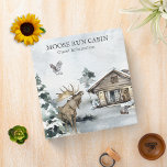 Forest Winter Woodland Cabin Guest Information   Binder<br><div class="desc">This design was created through digital art. It may be personalized by clicking the customize button and change the background colour, adding a name, initials or your favourite words. Contact me at colorflowcreations@gmail.com if you with to have this design on another product. See more of my creations or follow me...</div>