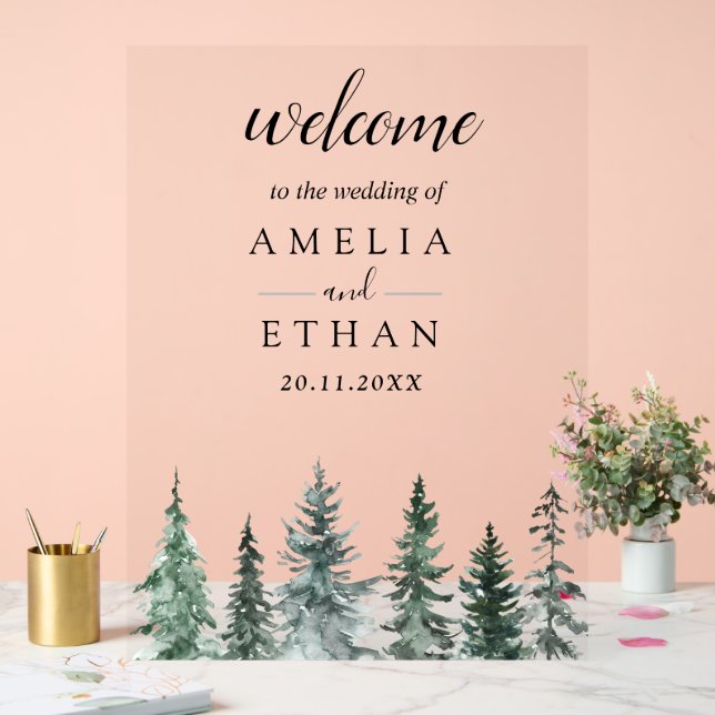 Forest Wintre Watercolor Wedding (Mariage)