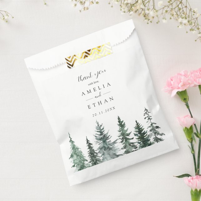 Forest Wintre Watercolor Wedding Favour Bag (Sealed)