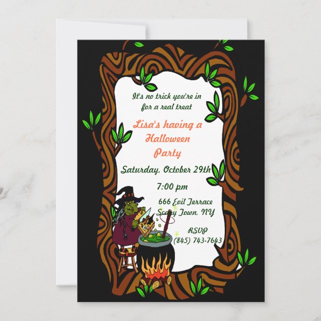 Forest Witch Party Invitation (Front)