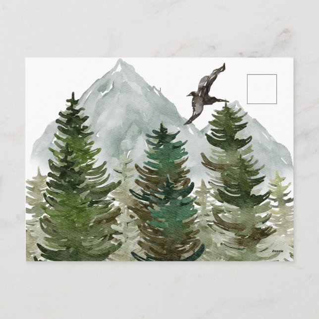 Forest with Mountains Holiday card (Back)