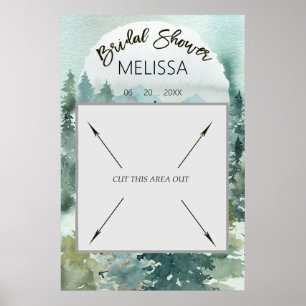 Forest Wonder Rustic Bridal Shower Photo Booth Poster