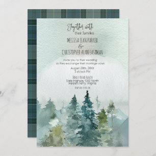 Forest Wonder Rustic Pine Faire-part de mariage