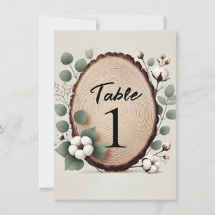 Forest Wood Eucalyptus Cotton Rustic Table Number