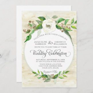 Forest Wood Woodland BOHO Fall Summer Watercolor Invitation