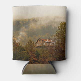 Forest Wooden House: Tranquil Scene Can Cooler