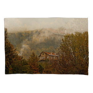 Forest Wooden House: Tranquil Scene Pillowcase