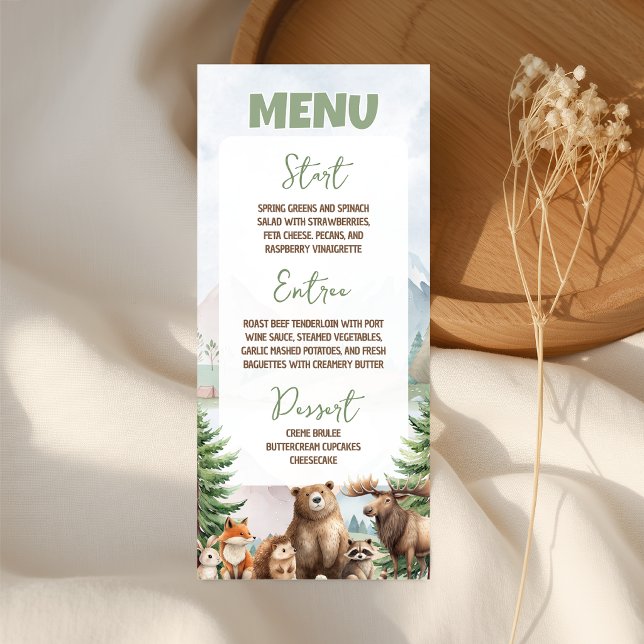 Forest Woodland Adventure Awaits Menu 4x9 (Creator Uploaded)