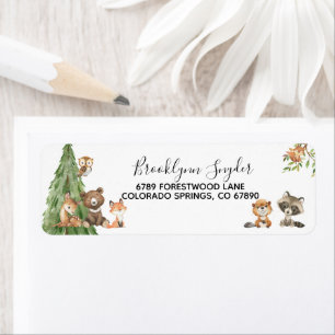 Forest Woodland Animal Adresse de retour