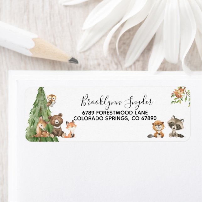 Forest Woodland Animal Adresse de retour (En situation)