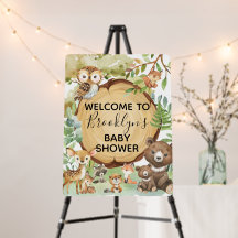 Forest Woodland Animal Baby Shower welcome Board